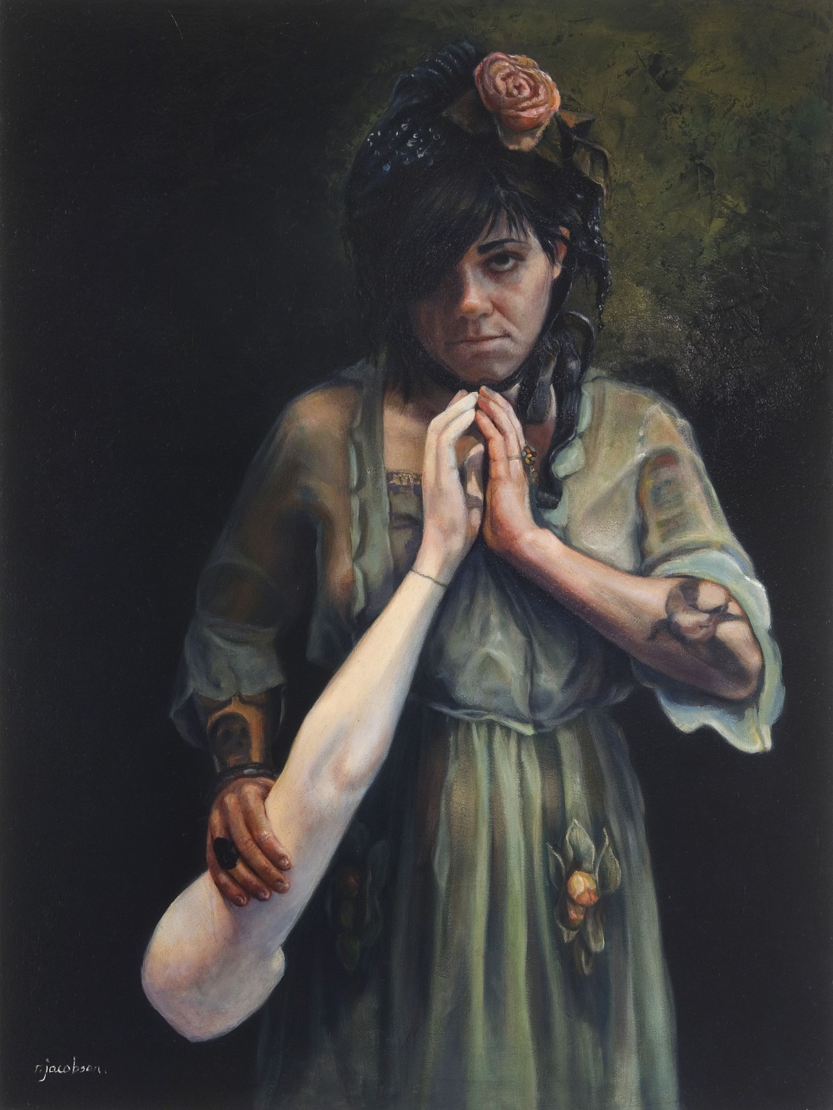 Can You Hear Me Now, 2015 oil on canvas 40 x 30 Regina Jacobson