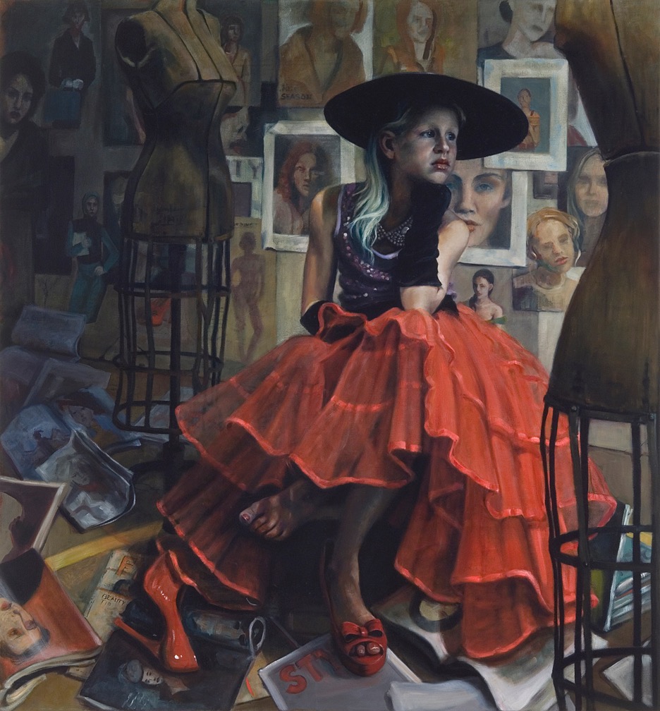  Red Petticoat, 2014. Oil on canvas. 48 x 36. Regina Jacobson 